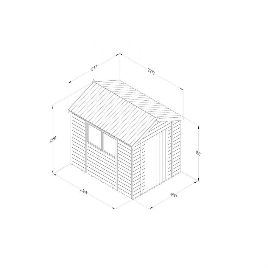 Forest Garden Tongue & Groove Apex Shed - 8' x 6'