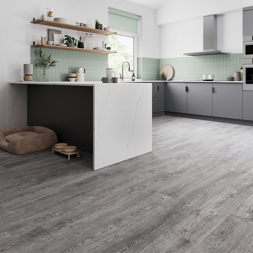 Laminate Flooring Plank - 1261mm x 192mm x 12mm Mid Grey - Pack of 6